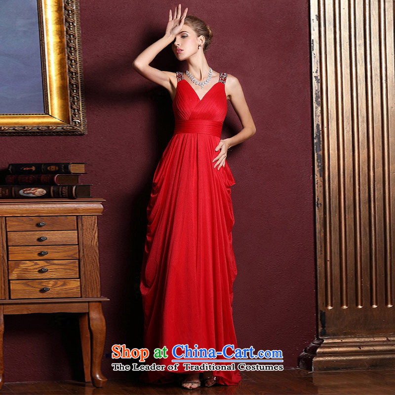 A Bride wedding dresses 2015 new red married long gown bows evening dress 285 M, a bride shopping on the Internet has been pressed.