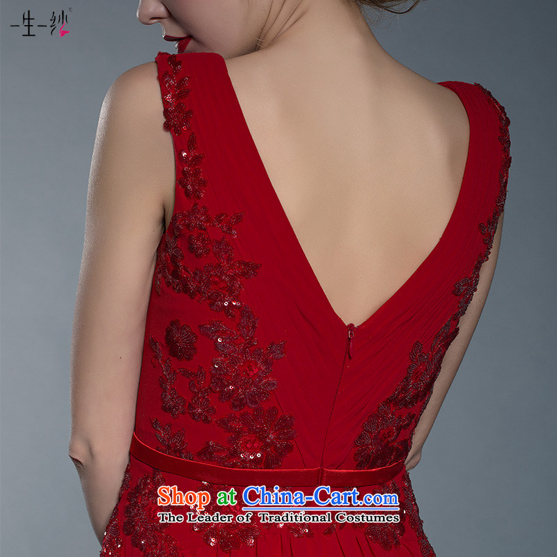 A lifetime of wedding dresses 2015 new bride bows dress deep red V-Neck evening dress skirt 402401351  160/84A red thirtieth day pre-sale, a Lifetime yarn , , , shopping on the Internet