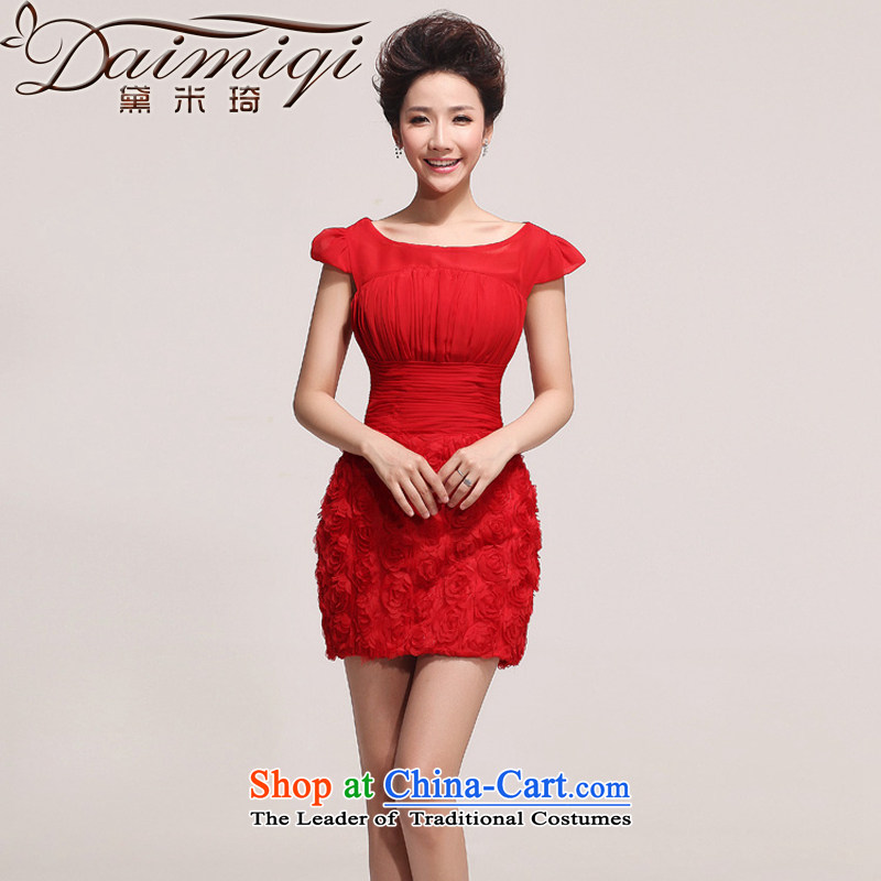 Doi m qi 2014 new small red dress sexy beauty dress bows services will affect photography red?XXL
