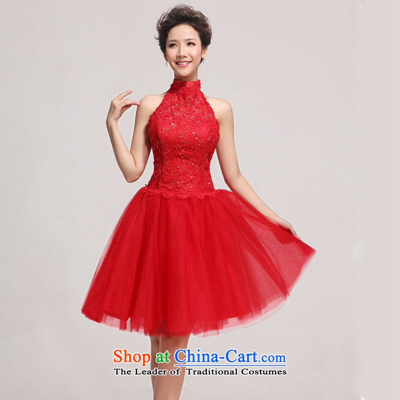Doi m qi wedding dresses?2013 new sexy lace hangs also bind with short of marriages bows services red?S