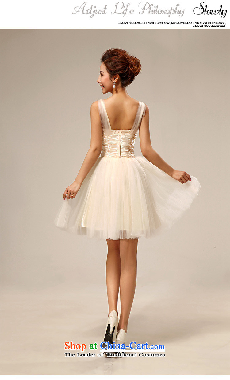 Doi m qi 2014 New 2 shoulder bridesmaid dress lovely bon bon skirt short) Service dress bridesmaid sister skirt champagne color XL Photo, prices, brand platters! The elections are supplied in the national character of distribution, so action, buy now enjoy more preferential! As soon as possible.