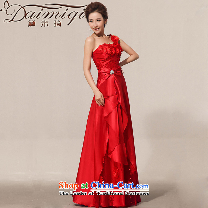 Doi m qi?2014?new spring red retro bride bows service     Marriage atmospheric evening dresses red?S