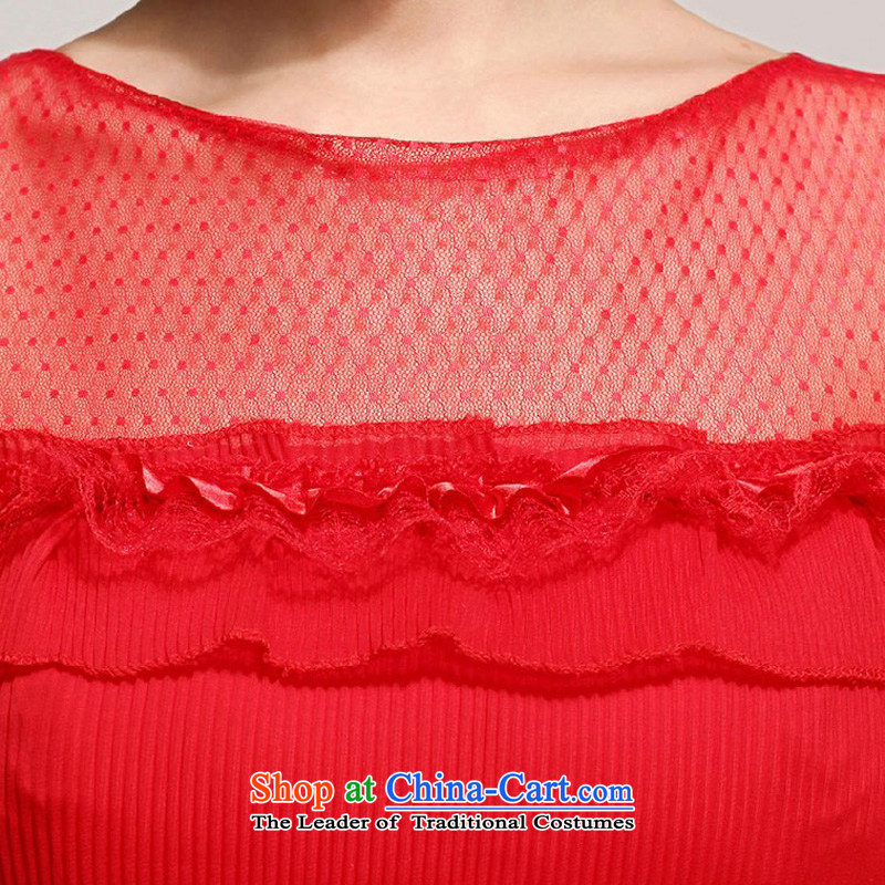 2014 new bride bridesmaid small dress sweet fairy tale wedding gown, Short Princess short of evening shoulders lace bubble cuff bridesmaid services services red XXL, bows Demi Moor Qi , , , shopping on the Internet