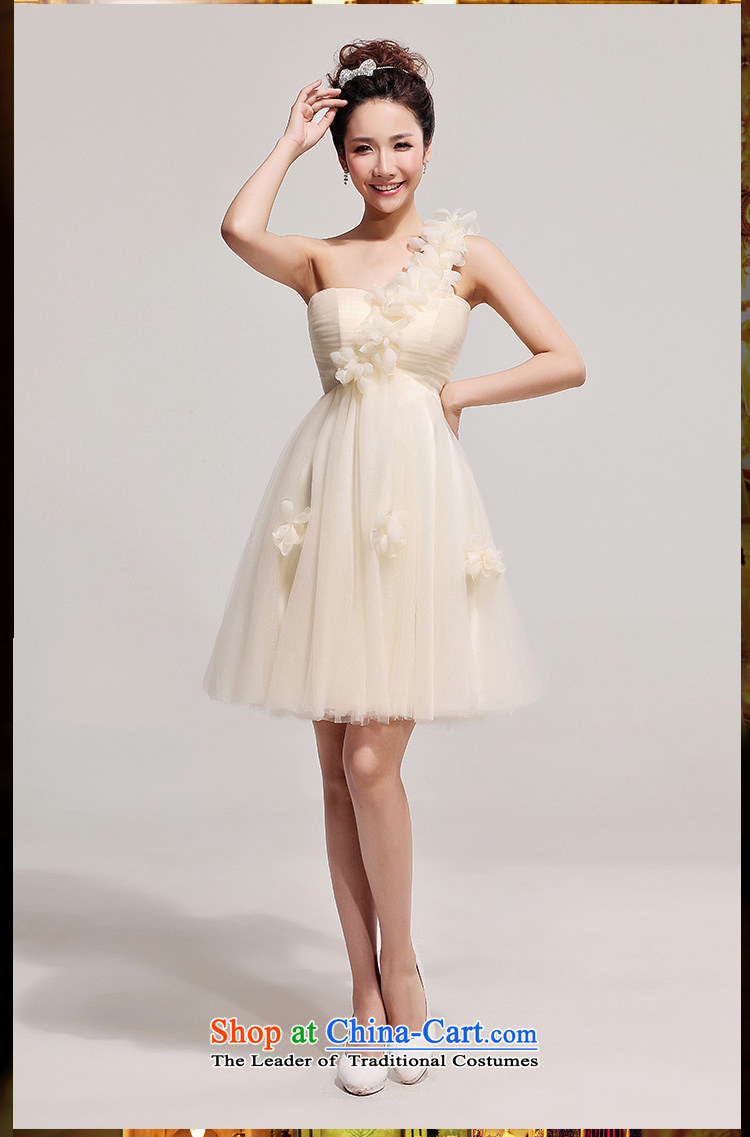 The Korean version of the wedding dresses skirt shoulder small flowers evening bridesmaid dresses, short marriage champagne bows services champagne color S picture, prices, brand platters! The elections are supplied in the national character of distribution, so action, buy now enjoy more preferential! As soon as possible.