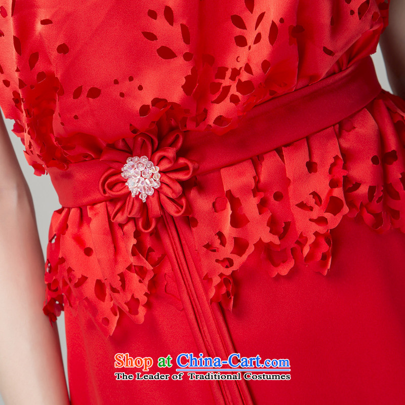 Recalling that the red spring and summer brides-Colombia also dress fell onto the ground red wedding dress bows to Sau San long L13794 RED M hates makeup and recalled that shopping on the Internet has been pressed.