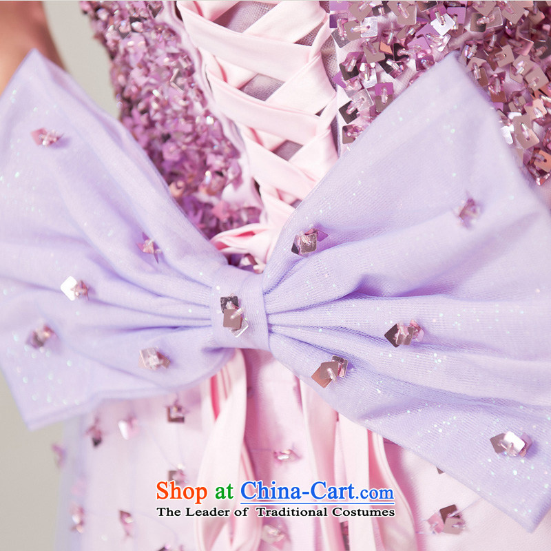 Recalling that hates makeup and spring and summer wedding dresses brides of diamond ornaments with chest bows dress marriage moderator L12121 dress with a light purple , L, recalling that hates makeup and shopping on the Internet has been pressed.