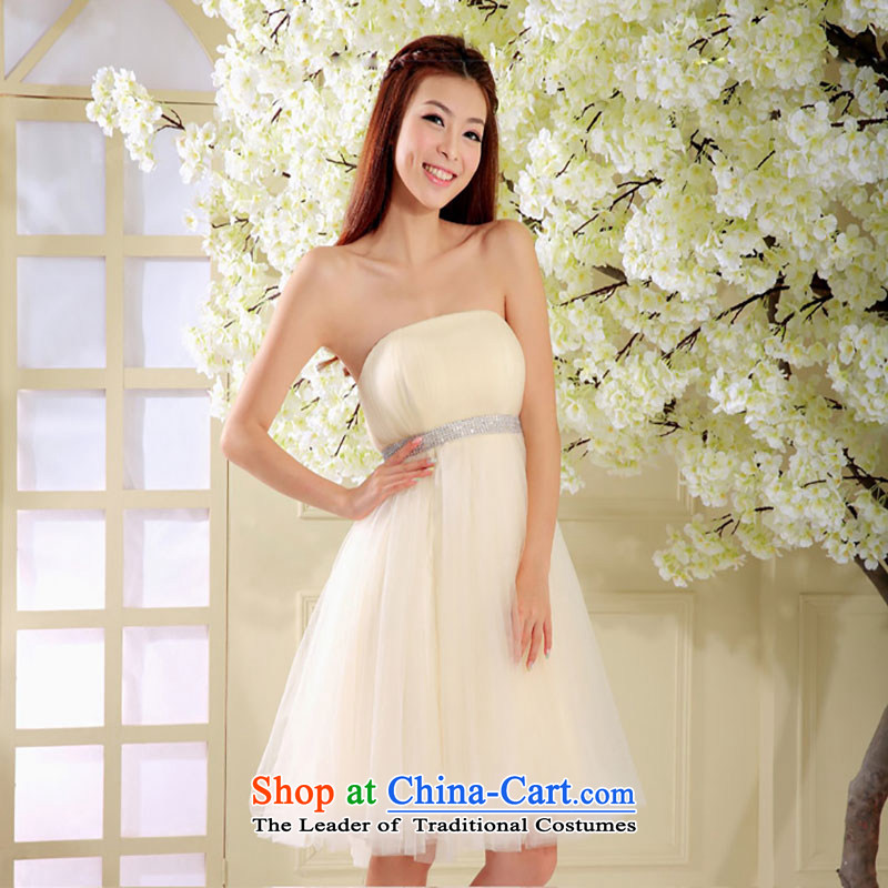 A shortage of marriages small dress bows services new bridesmaid dress will 243 shallow champagne , L, a bride shopping on the Internet has been pressed.