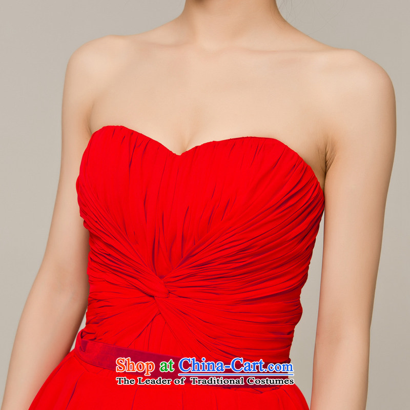 Recalling that hates makeup and the spring and summer months ago after short long bows evening dress bride wedding dresses alignment with chest moderator banquet service L12103 RED M, recalling that hates makeup and shopping on the Internet has been pressed.
