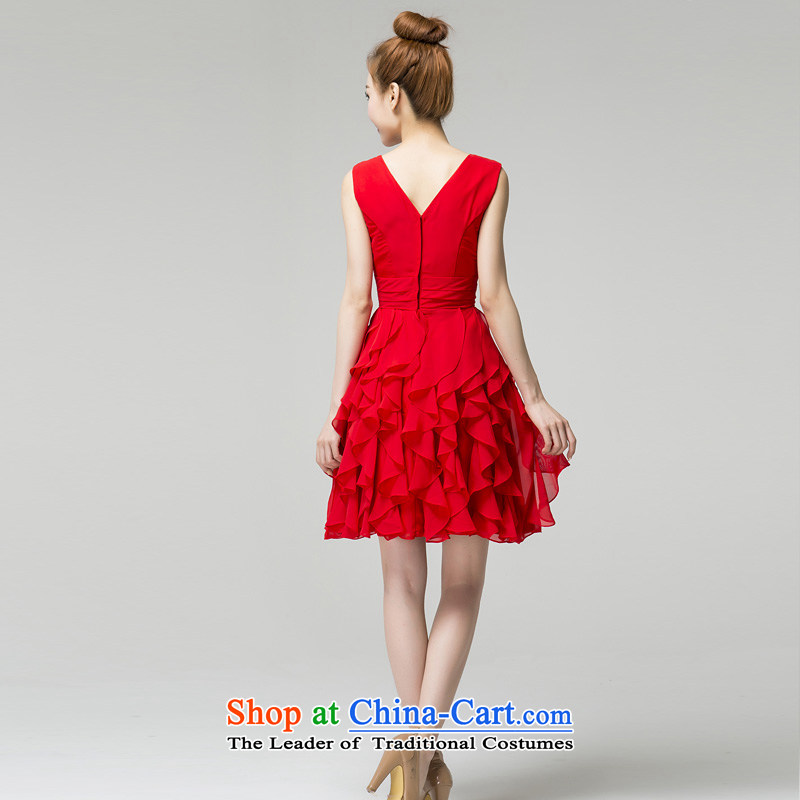 Recalling that hates makeup and in spring and summer gown bridesmaid red bride V-Neck short skirt Fashion married Sau San moderator toasting champagne evening dresses L13788 red , red, Colombia has been pressed to recall that shopping on the Internet