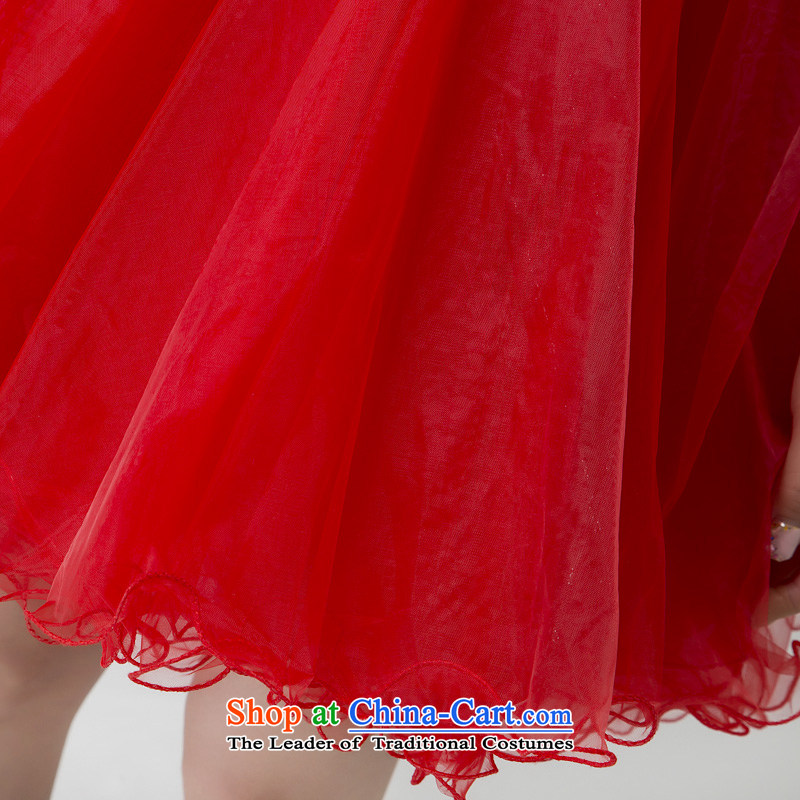 Recalling that hates makeup and the spring and summer bridesmaid dress red short, marriages and chest bon bon skirt bows dinner dress skirt L13791 small red M, recalling that hates makeup and shopping on the Internet has been pressed.