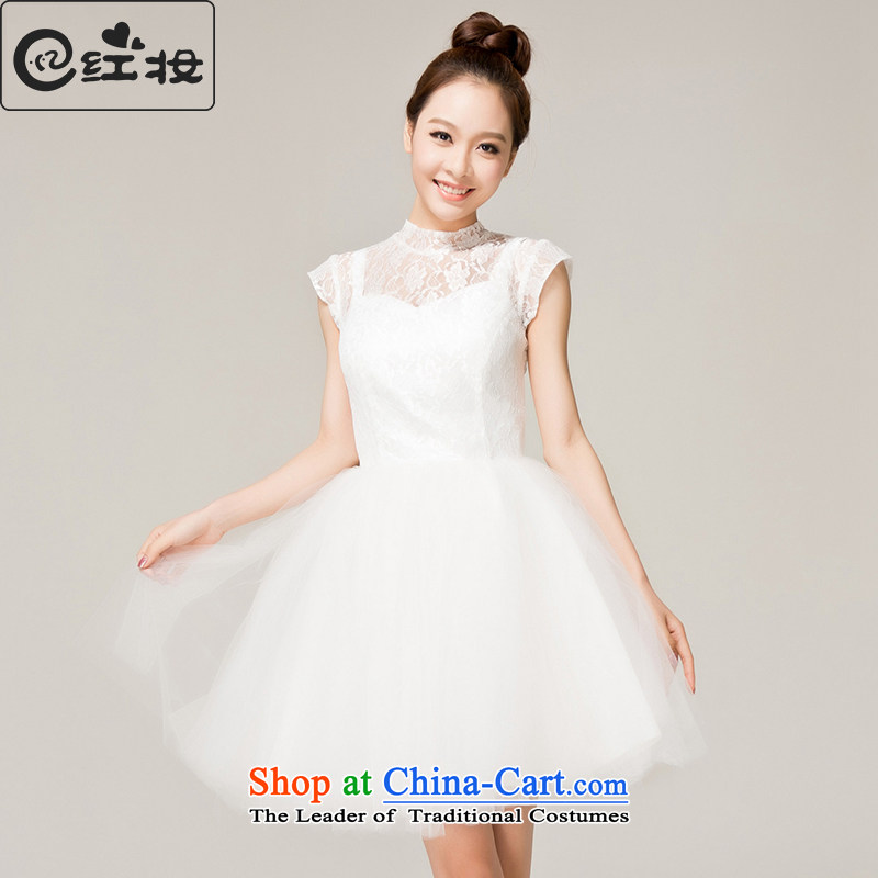 Recalling that hates makeup and the spring and summer months marriages bridesmaid Wedding Dress Short of small new dress L12129 under the auspices of bows White XL