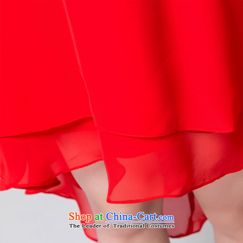 Recalling that hates makeup and the spring and summer months ago after bridesmaid Short Length, shoulders dress V-Neck marriages bows evening dresses 2015 NEW L13802 RED XL, recalling that hates makeup and shopping on the Internet has been pressed.