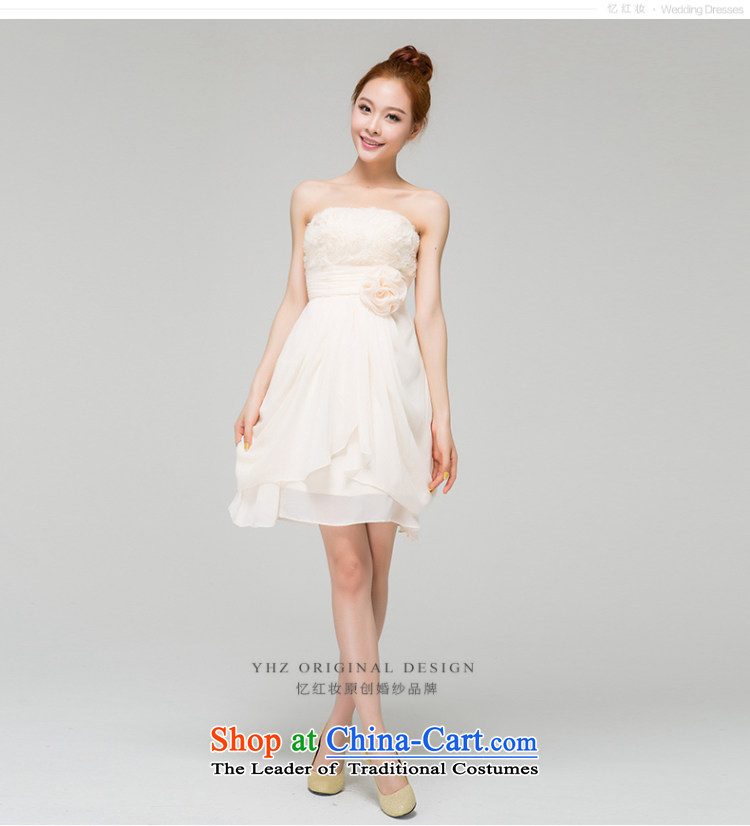 Recalling that hates makeup and spring and summer bridesmaid Dress Short) Bride chest anointed wedding dress Korean sweet princess evening dress small dress L13770 Sau San champagne color M picture, prices, brand platters! The elections are supplied in the national character of distribution, so action, buy now enjoy more preferential! As soon as possible.