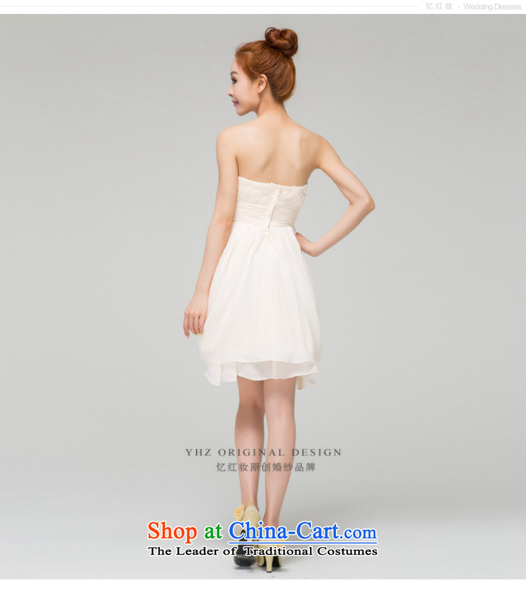 Recalling that hates makeup and spring and summer bridesmaid Dress Short) Bride chest anointed wedding dress Korean sweet princess evening dress small dress L13770 Sau San champagne color M picture, prices, brand platters! The elections are supplied in the national character of distribution, so action, buy now enjoy more preferential! As soon as possible.