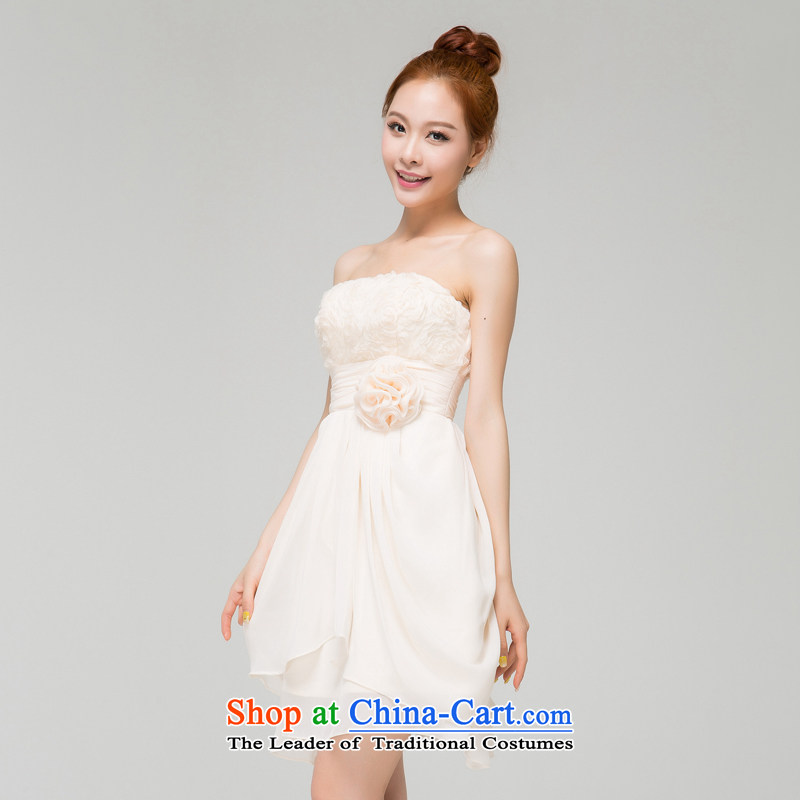 Recalling that hates makeup and spring and summer bridesmaid Dress Short) Bride chest anointed wedding dress Korean sweet princess evening dress small dress L13770 Sau San champagne color M, recalling that hates makeup and shopping on the Internet has been pressed.