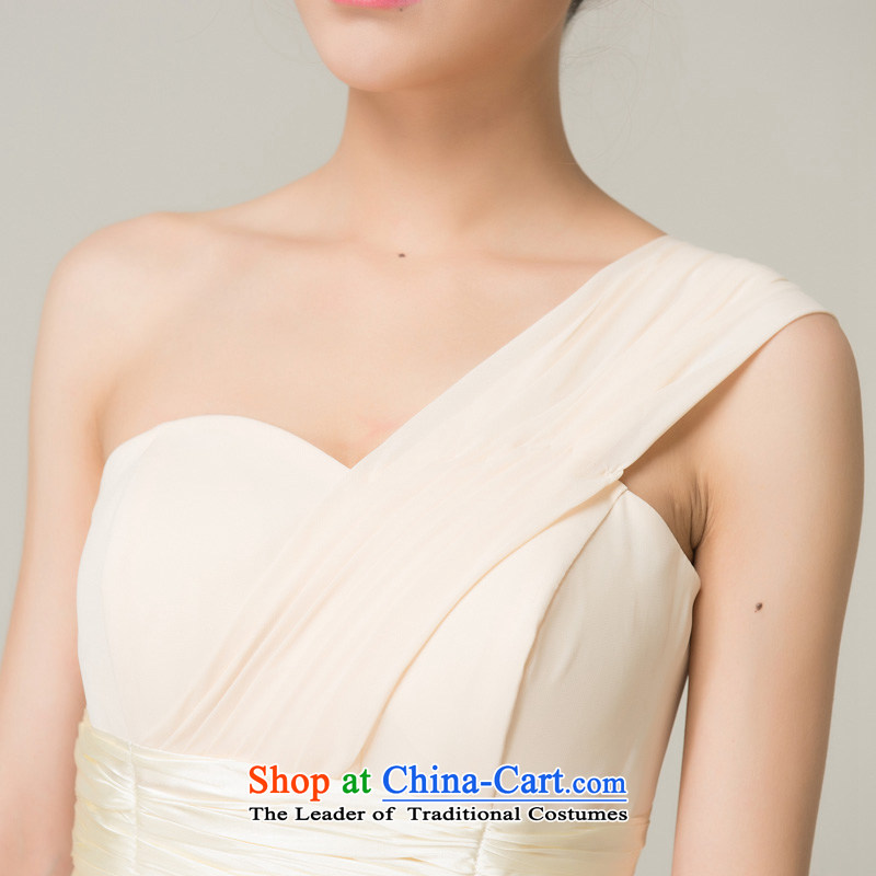 Recalling that hates makeup and summer 2015 new bridesmaid dress long moderator Ms. dress shoulder Sau San champagne color bows L13753 serving champagne color M, recalling that hates makeup and shopping on the Internet has been pressed.