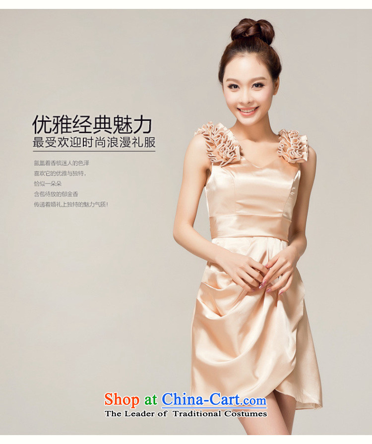 Recalling that hates makeup and spring and summer bridesmaid services shoulders 2015 Small Dress Short, bows to the princess bridesmaid service temperament skirt L12122 champagne color S picture, prices, brand platters! The elections are supplied in the national character of distribution, so action, buy now enjoy more preferential! As soon as possible.