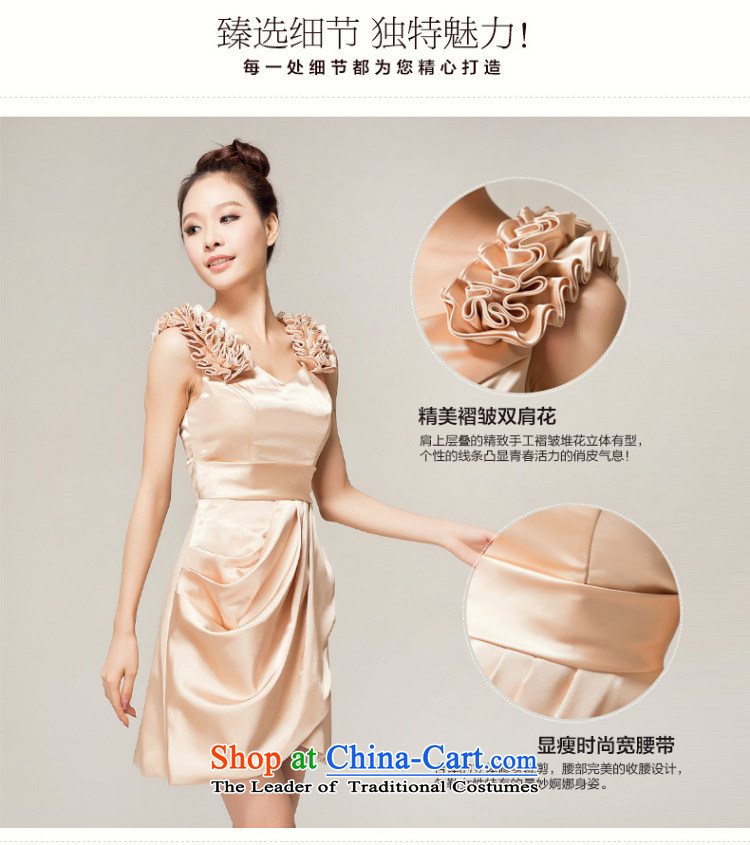 Recalling that hates makeup and spring and summer bridesmaid services shoulders 2015 Small Dress Short, bows to the princess bridesmaid service temperament skirt L12122 champagne color S picture, prices, brand platters! The elections are supplied in the national character of distribution, so action, buy now enjoy more preferential! As soon as possible.