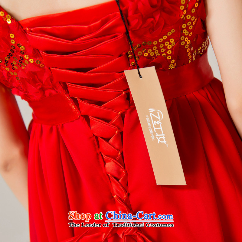 Recalling that Colombia Summer red red high-waist larger bows services for pregnant women 2015 shoulders V-Neck marriages L12132 evening dresses red , L, recalling that hates makeup and shopping on the Internet has been pressed.