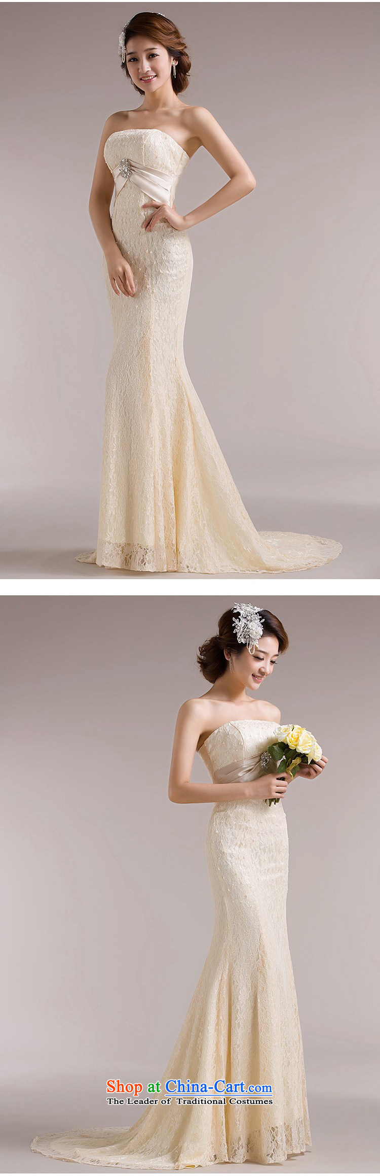 No new 2015 bride embroidery lace Korean three-dimensional crowsfoot tail behind the strap theme wedding champagne color pictures, shipment Suzhou XL price, brand platters! The elections are supplied in the national character of distribution, so action, buy now enjoy more preferential! As soon as possible.