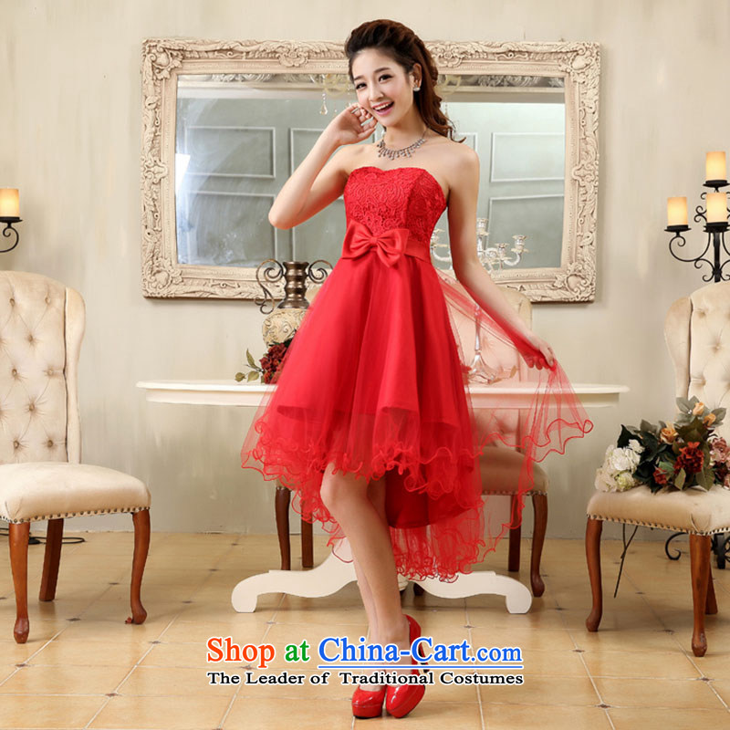 No new bride embroidery lace short marriage by 2015, before long after short red dress bridesmaid bows RED M suzhou embroidery brides, shipment has been pressed shopping on the Internet