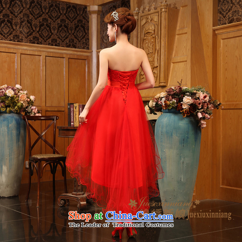 No new bride embroidery lace short marriage by 2015, before long after short red dress bridesmaid bows RED M suzhou embroidery brides, shipment has been pressed shopping on the Internet