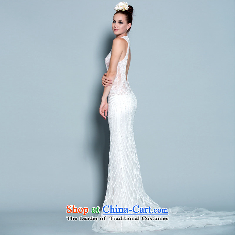 A lifetime of 2015 New Full luxurious wedding weight drill set manually pearl dress original design exclusive designer custom 30250816 175/96A white thirtieth day pre-sale, a Lifetime yarn , , , shopping on the Internet