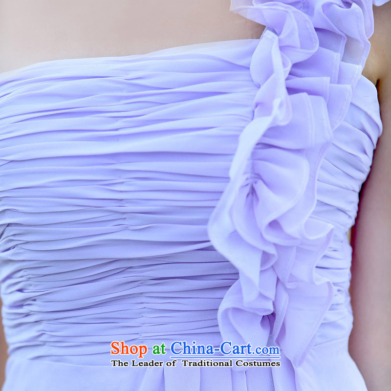 A bride shoulder purple small dress wedding dress 2015 new bridesmaid dress short of 330 L, a bride shopping on the Internet has been pressed.