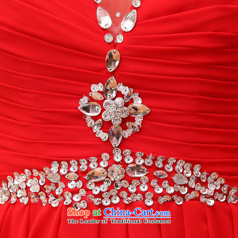 Embroidered brides is 2015 autumn and winter new bride bridesmaid marriage services evening dress small bows dress bridal dresses long red L , Suzhou embroidery brides shipment has been pressed shopping on the Internet