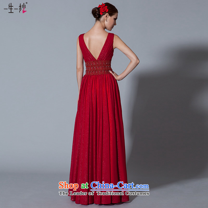 A lifetime of wedding dress 2015 New 2 red dress shoulder long bride bows services fall red wine red 155/82A 20240710 30 days of pre-sale, a Lifetime yarn , , , shopping on the Internet
