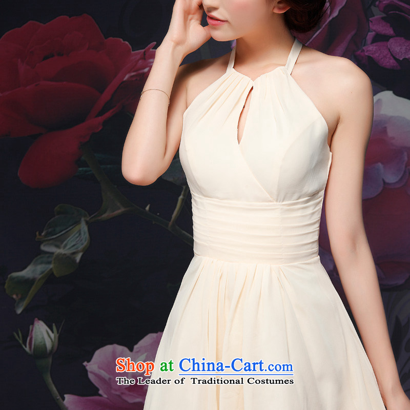 Recalling that Colombia Summer 2015) RED New bridesmaid mission Dress Short of champagne color chiffon bows Married Women Korean small L13067 dress A XL, recalling that hates makeup and shopping on the Internet has been pressed.