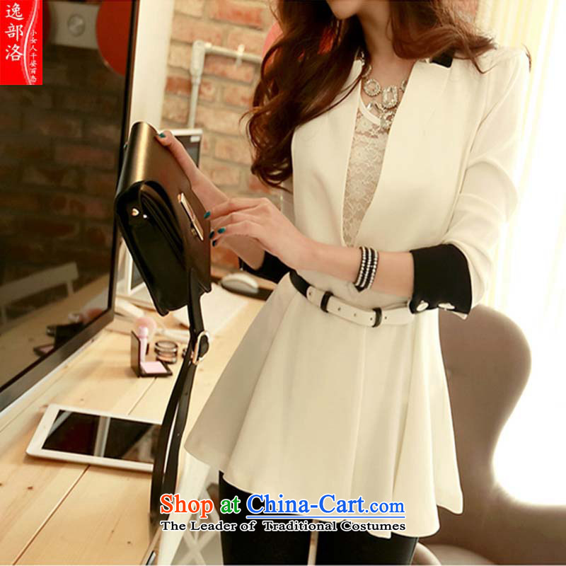 Woman Universal Korean-style leisure ol skinny suits sweets video   color small suit coats women and seven sub-sleeved gown black and white XNR8007 Yellow M4 , , , Department of Plaza shopping on the Internet