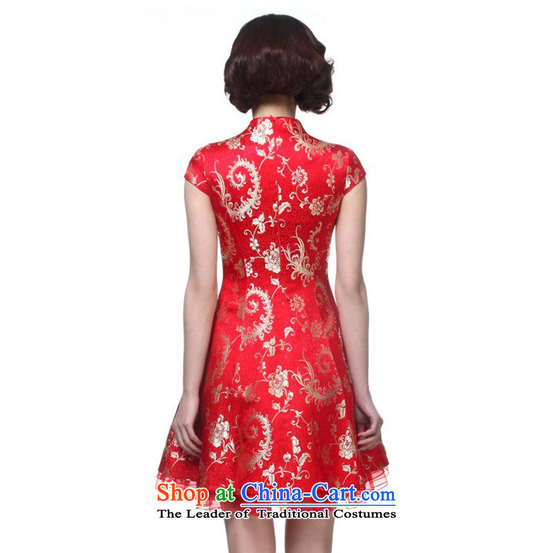 Wooden spring and summer of 2015 really new women's dresses elegant Chinese spelling bridal dresses skirt package mail yarn 11591 04 red wood really a , , , XXL, shopping on the Internet