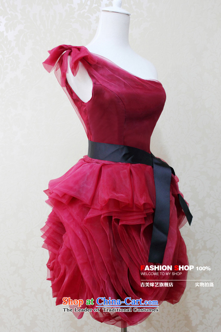 Wedding dress Kyrgyz-american married arts 2015 Wang weiwei shoulder the new Korean dress short L824) Bride dress wine red L picture, prices, brand platters! The elections are supplied in the national character of distribution, so action, buy now enjoy more preferential! As soon as possible.