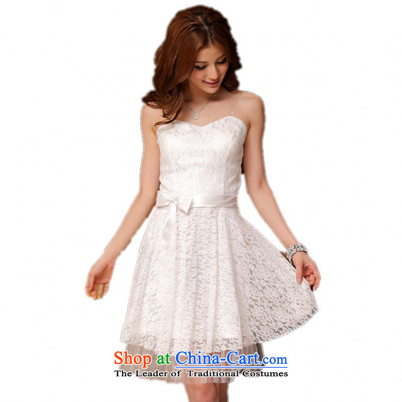 Xl Female dress sweet lace anointed chest slips wedding sister bridesmaid small evening dresses thick sister xl women's dresses bridesmaid skirt 2XL(140-160 champagne), land is still of a catty Yi shopping on the Internet has been pressed.