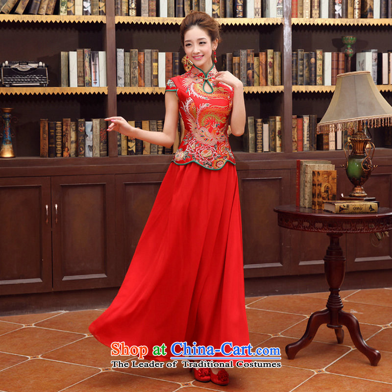 Optimize Hong-spring and summer New Classic double-shoulder length) to align the bride wedding dress XS8186 XXL, optimize Philip Wong has been pressed red shopping on the Internet