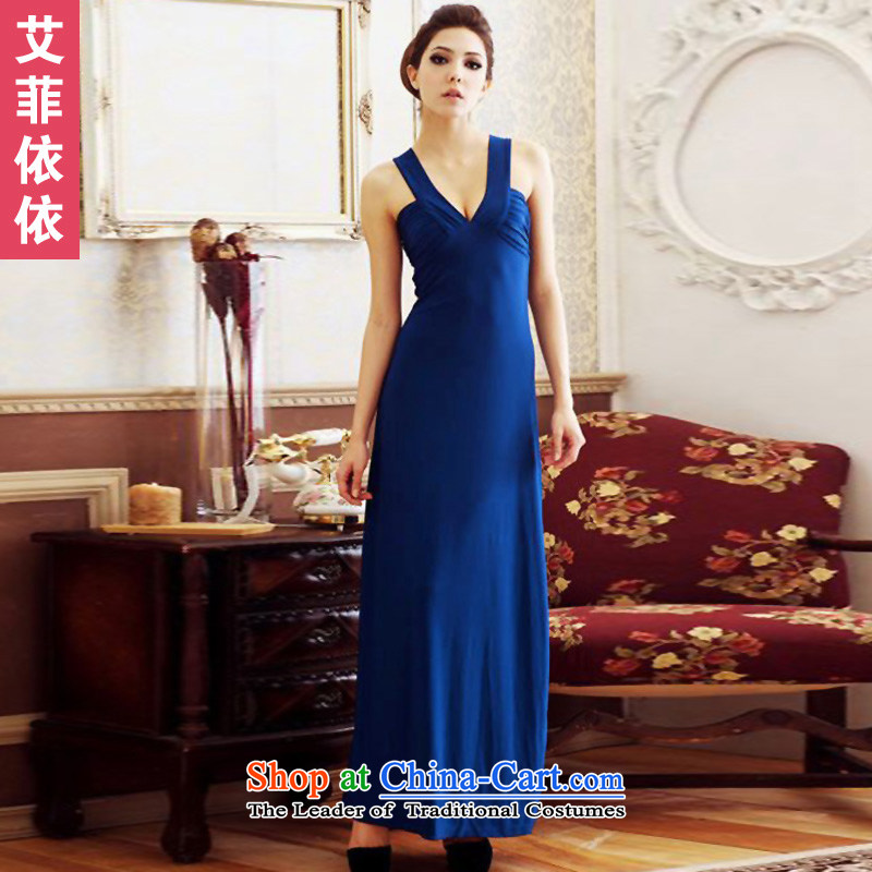 Reft of sexy V-Neck long evening dresses 2015 Korean banquet hosted performances bride services company annual toasting champagne evening dress code, both red 5049 Eiffel glued to the , , , shopping on the Internet