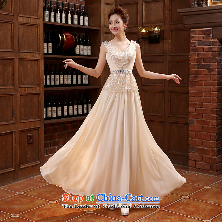 Embroidered bride bride services is long evening dress etiquette choral concert under the auspices of the bride services serving drink champagne color S pictures, prices of Suzhou shipment, brand platters! The elections are supplied in the national character of distribution, so action, buy now enjoy more preferential! As soon as possible.