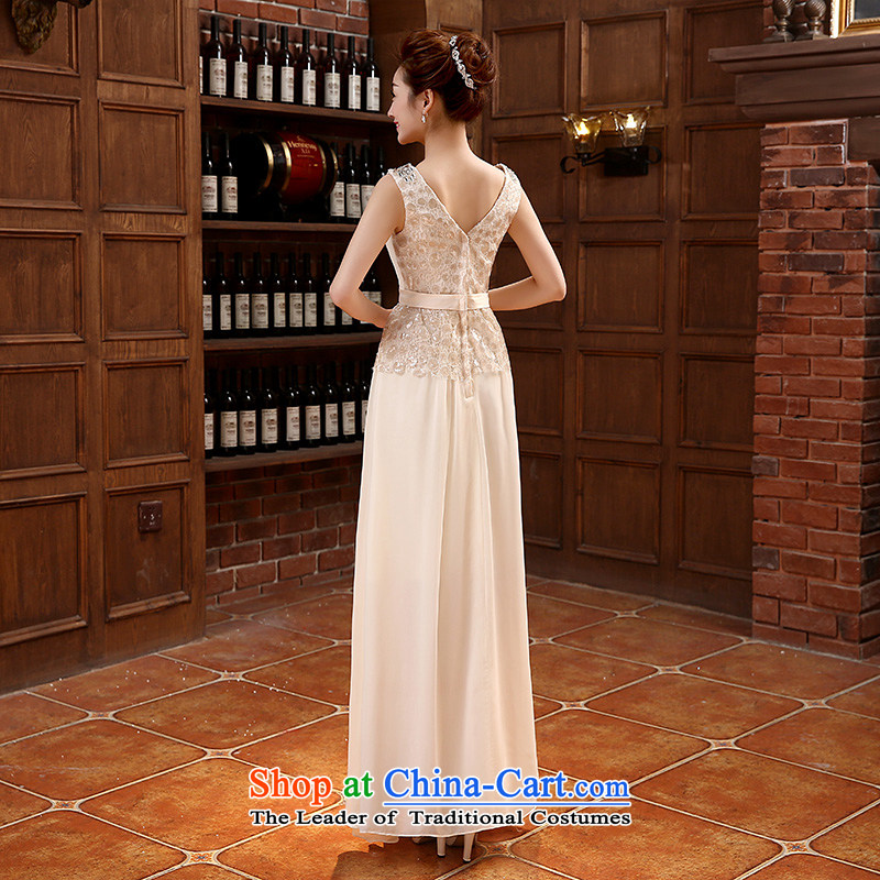 Embroidered bride bride services is long evening dress etiquette choral concert under the auspices of the bride services serving drink champagne color S , Suzhou embroidery brides shipment has been pressed shopping on the Internet
