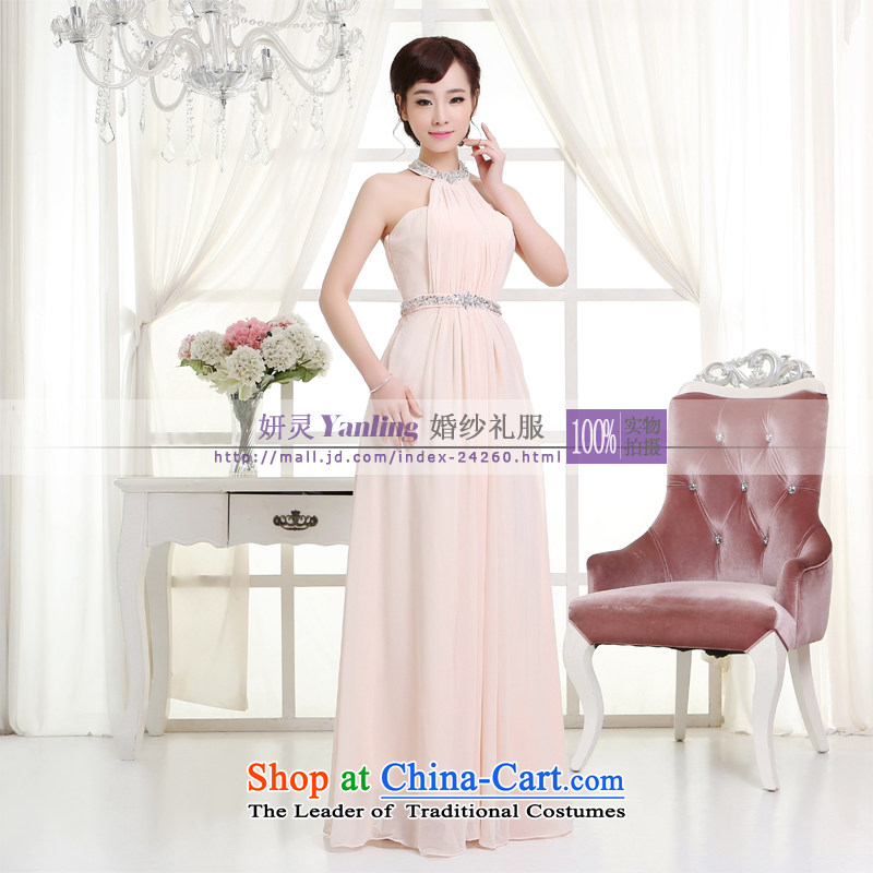 Charlene Choi Ling /YL2014 new marriages of evening dress uniform long -14048 bows pink XXL, Charlene Choi Spirit (yanling) , , , shopping on the Internet