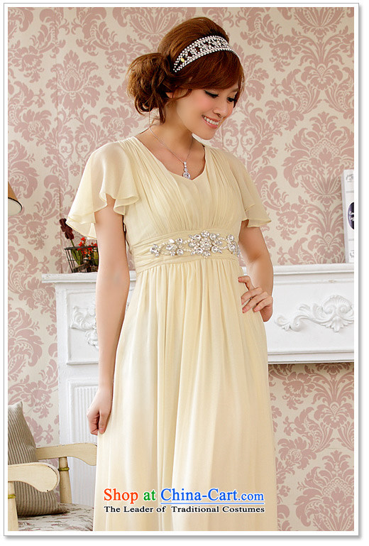  The Korean version of the aristocratic Jk2.yy Niba cuff video thin dinner Chairman of large numbers of pregnant women dress dresses XXXL champagne color pictures, prices, brand platters! The elections are supplied in the national character of distribution, so action, buy now enjoy more preferential! As soon as possible.