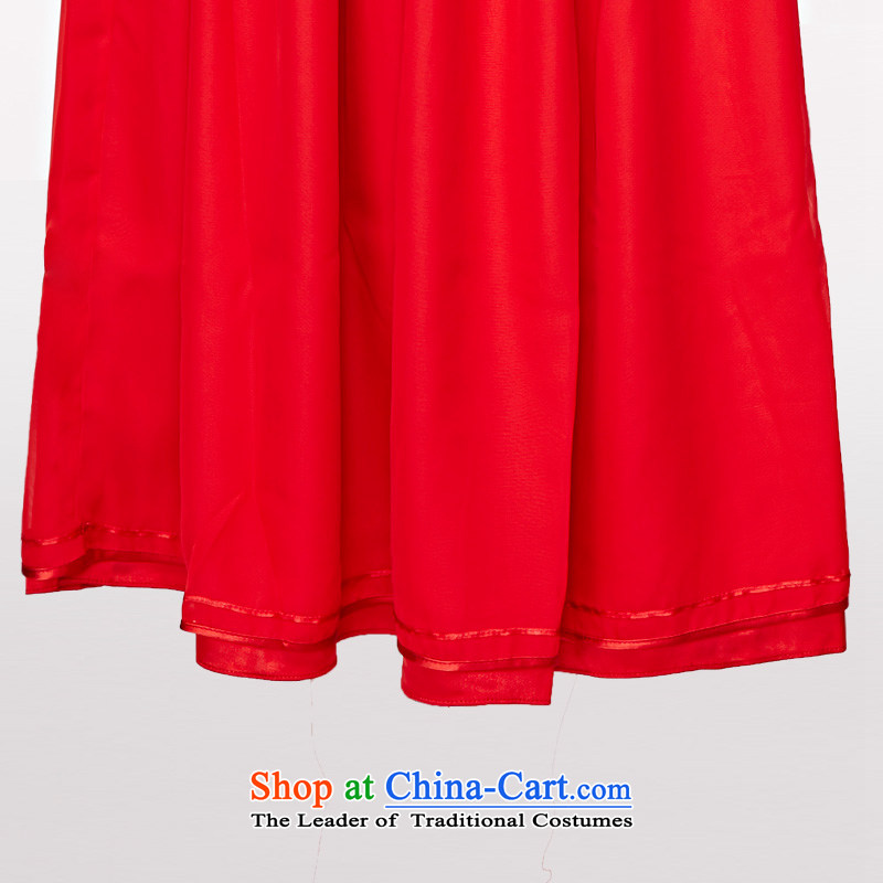 The 2015 Spring wood really new Chinese wedding dress bride bows services chiffon pleated skirts 11666 100 05 red wood really a , , , XL, online shopping