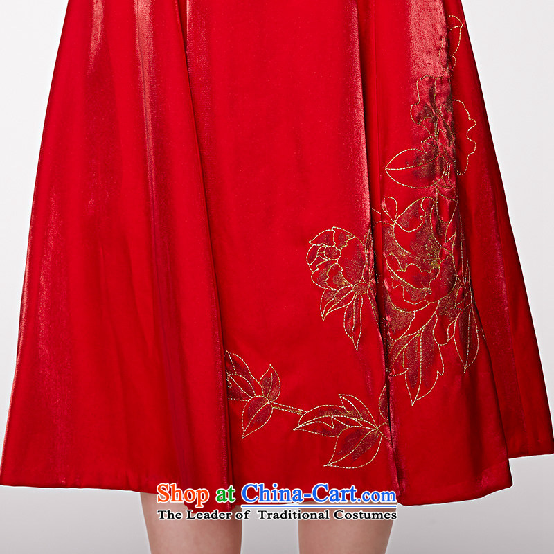 Wooden spring and summer of 2015 really Red Dress Chinese embroidery marriage bridal dresses wedding dresses bows services 05 red wood L, 70106 really a , , , shopping on the Internet