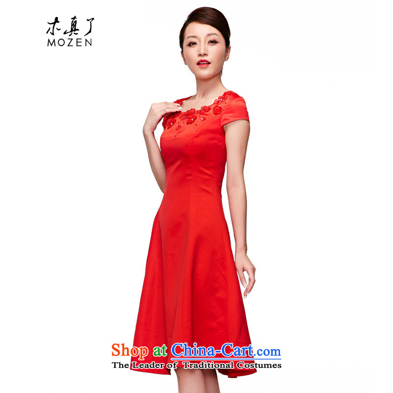 Wooden spring and summer of 2015 really new bride OF CHINESE CHEONGSAM wedding dress sweet temperament bride bows cheongsam dress 01026 04 red wood really a , , , S, shopping on the Internet