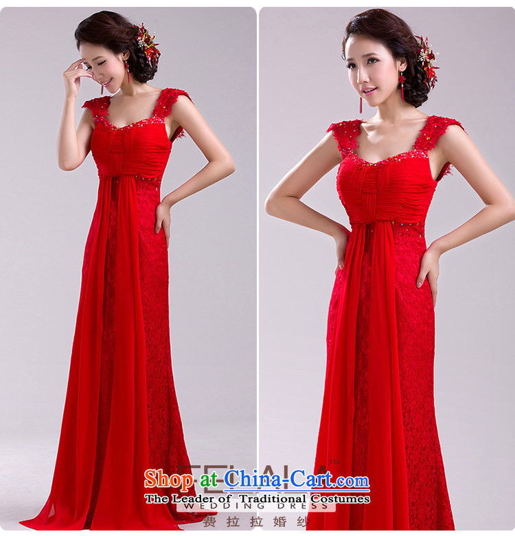 Ferrara 2015 new shoulders red bride bows service long lace wedding dress skirt spring) evening M Suzhou shipment picture, prices, brand platters! The elections are supplied in the national character of distribution, so action, buy now enjoy more preferential! As soon as possible.