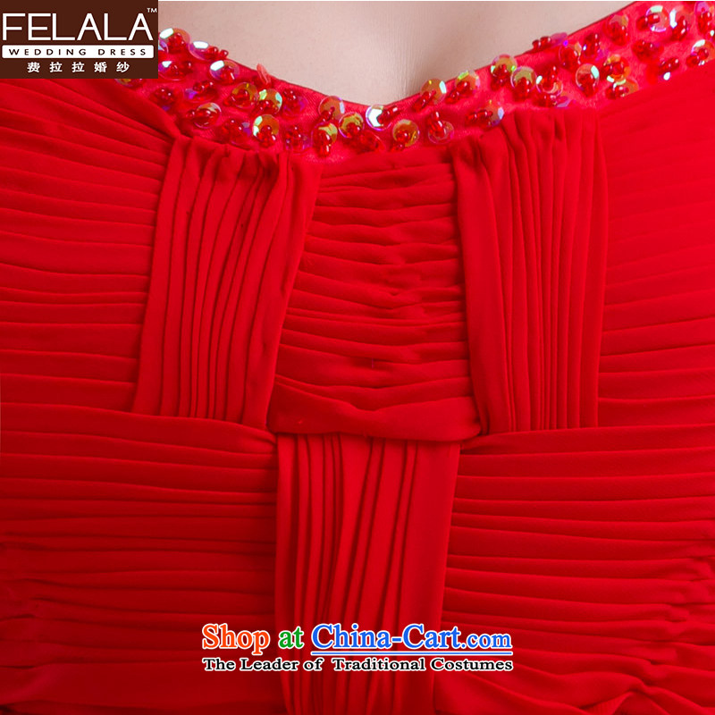 Ferrara 2015 new shoulders red bride bows service long lace wedding dress skirt spring evening, M , and Suzhou Ferrara wedding (FELALA) , , , shopping on the Internet