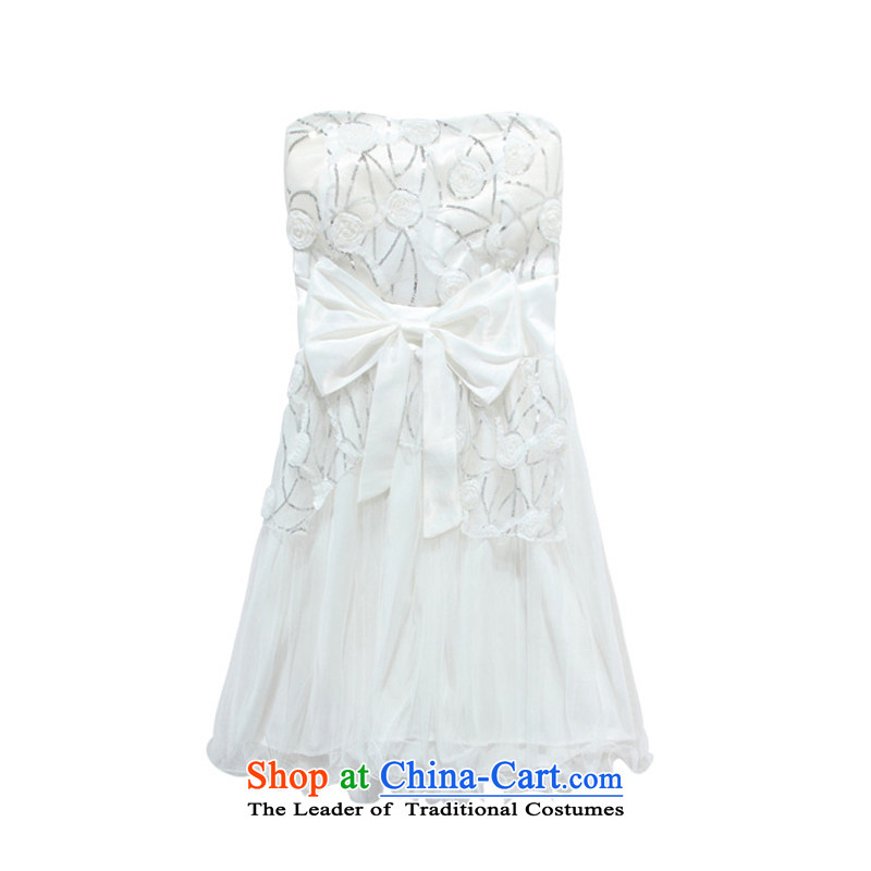 The spring and summer quality net Jk2.yy take a bow tie video thin dress dresses white XXXL,JK2.YY,,, shopping on the Internet
