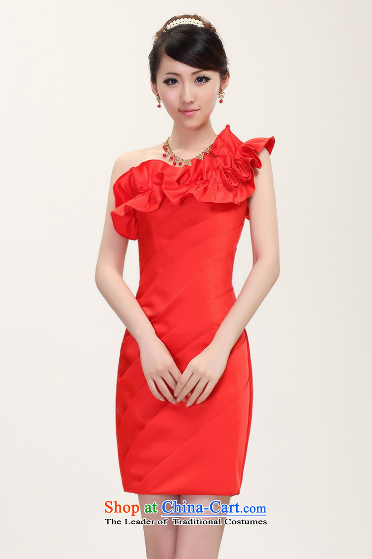 The 2015 Women's water new bride toasting champagne evening dresses shoulder Beveled Shoulder bridesmaid dinner gala evening dress short of small champagne color M picture, prices, brand platters! The elections are supplied in the national character of distribution, so action, buy now enjoy more preferential! As soon as possible.