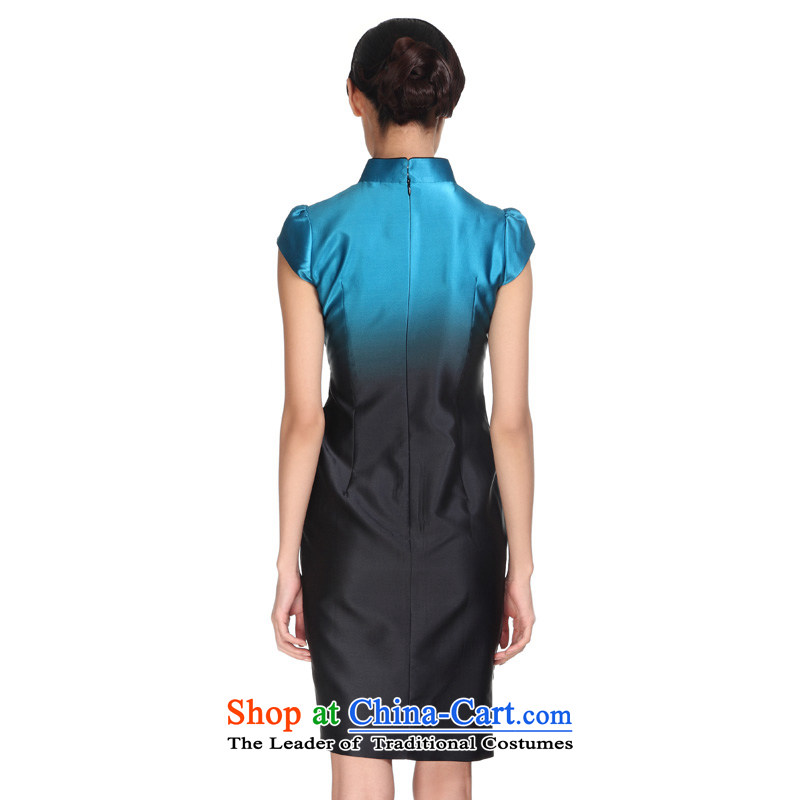 The 2015 summer wood really new Chinese Antique embroidery cheongsam dress dress nights gradient. pack mail 21943 11 light blue wooden really a , , , XXXL, shopping on the Internet