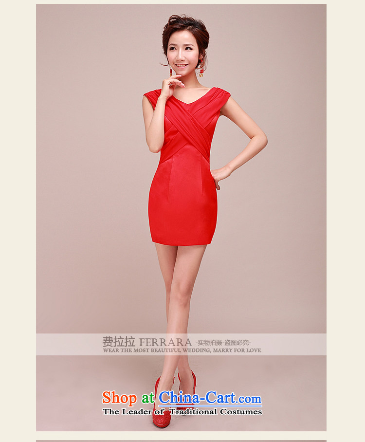 Ferrara 2015 new stylish wedding dresses bride red Deep v bridesmaid short dinners small dress skirt red XL Suzhou shipment picture, prices, brand platters! The elections are supplied in the national character of distribution, so action, buy now enjoy more preferential! As soon as possible.